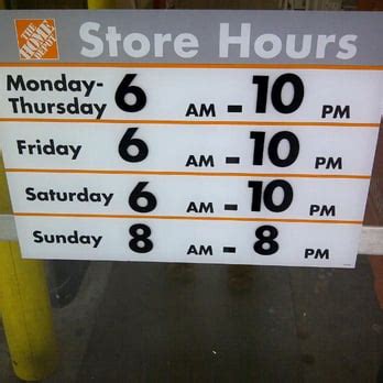 Sun 700am - 800pm. . Home depot saturday hours